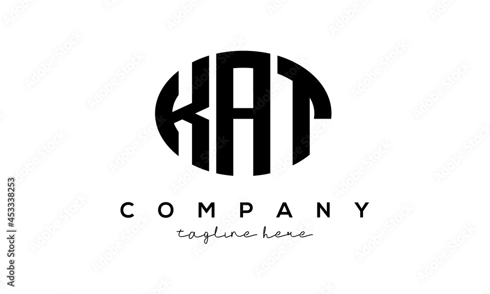 KAT three Letters creative circle logo design KAT three Letters creative circle logo design
