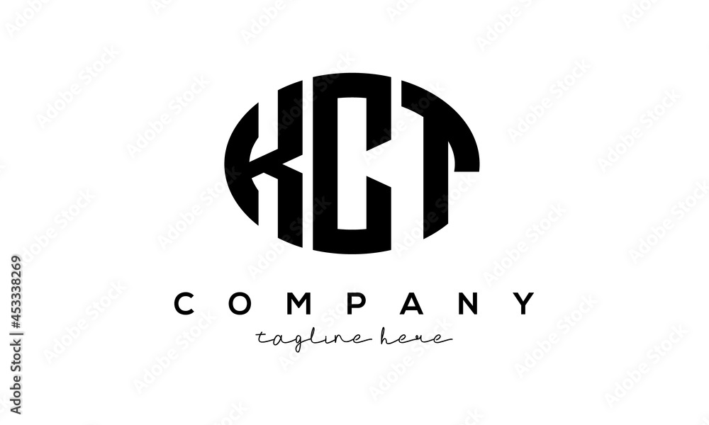 KCT three Letters creative circle logo design KCT three Letters creative circle logo design
