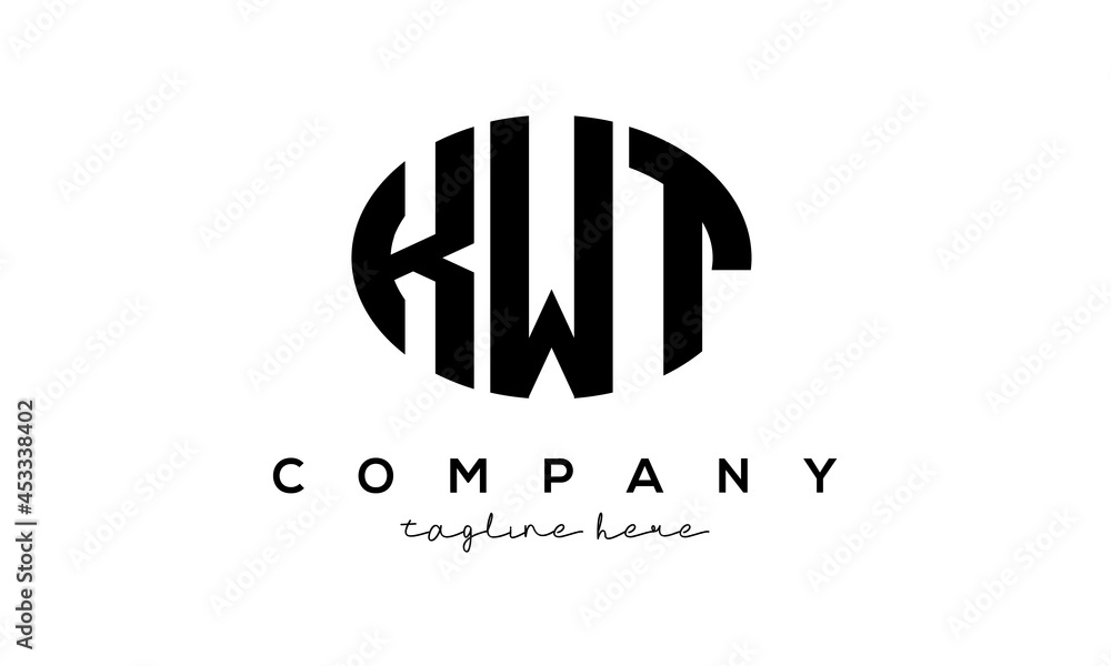 KWT three Letters creative circle logo design KWT three Letters creative circle logo design