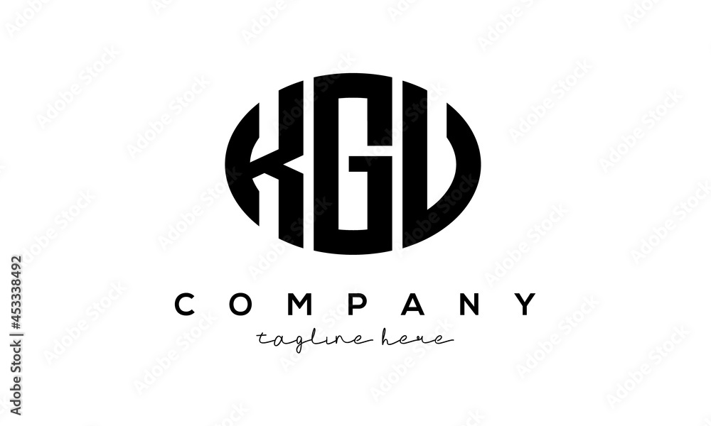 KGU three Letters creative circle logo design