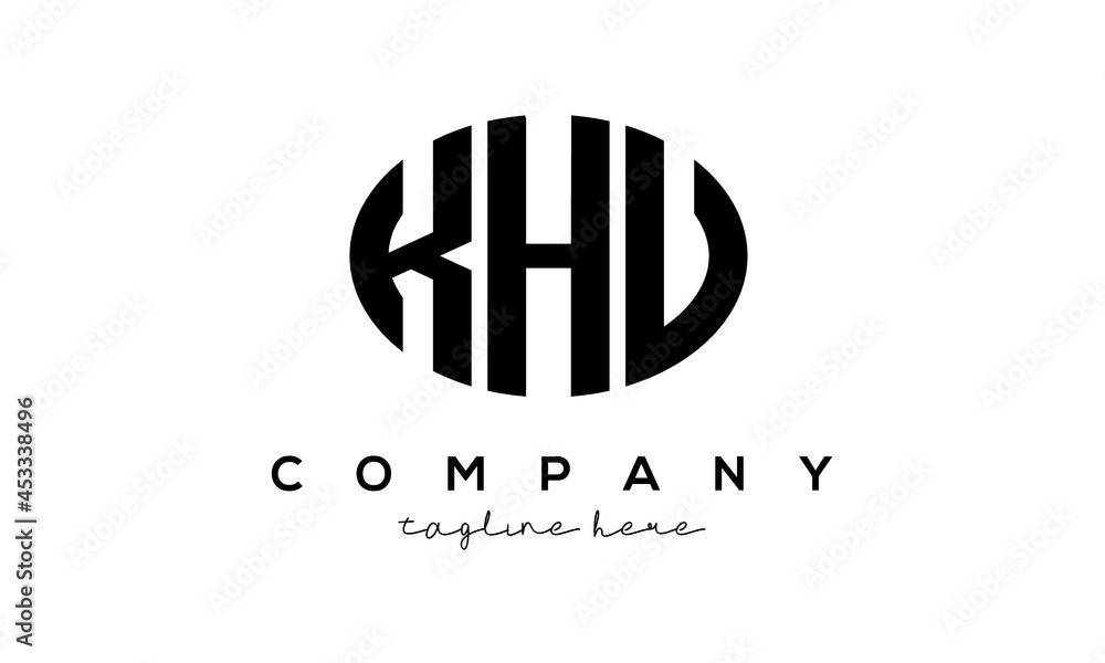 KHU three Letters creative circle logo design