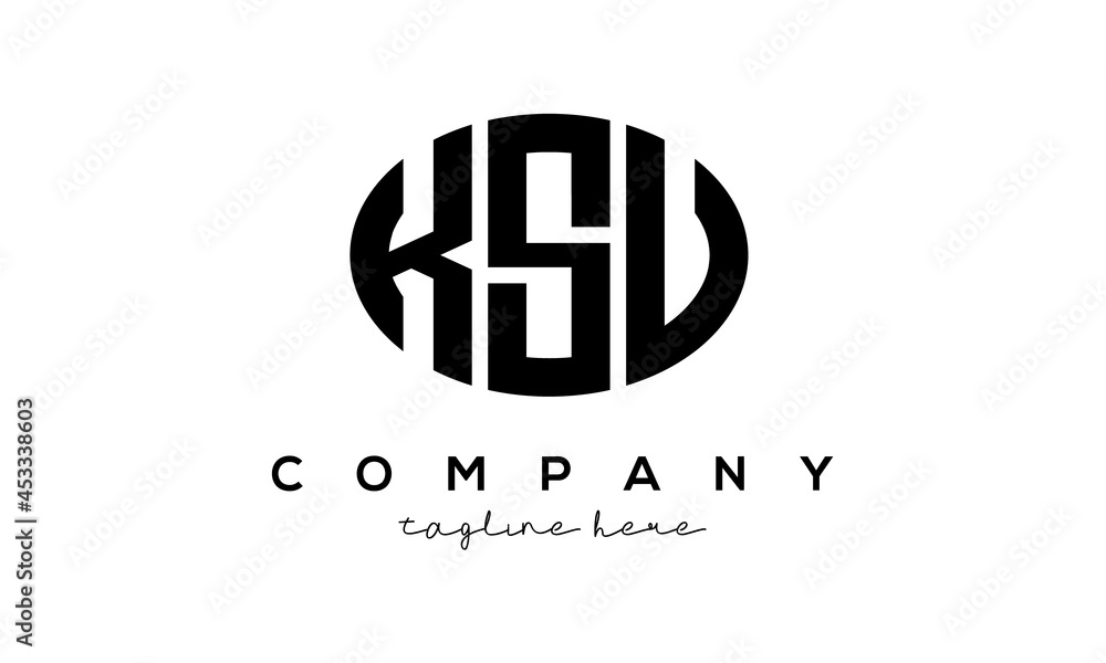KSU three Letters creative circle logo design KSU three Letters creative circle logo design