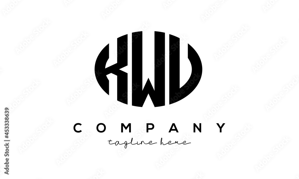 KWU three Letters creative circle logo design KWU three Letters creative circle logo design