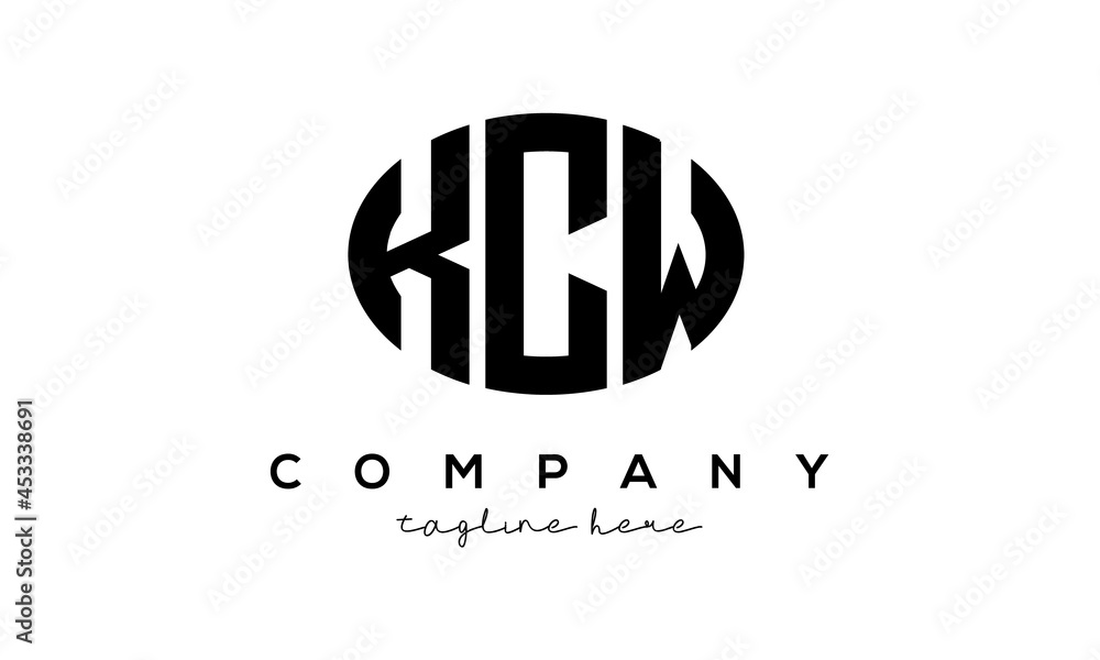 KCW three Letters creative circle logo design