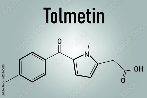 Tolmetin NSAID drug molecule. Skeletal formula.