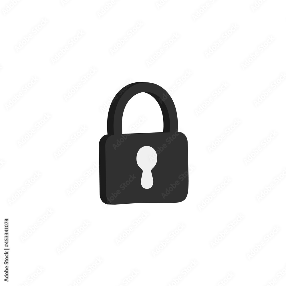 Vector lock icon isolated on white background. Vector lock icon isolated on white background.