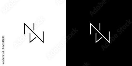 Simple and modern letter NW initials logo design