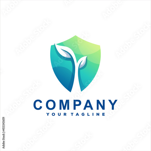 shield color gradient logo design