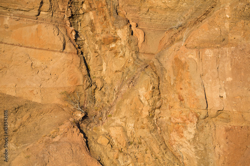 Dramatic, rugged, rocky coastline off the sea of Cortez in Loreto, Mexico 