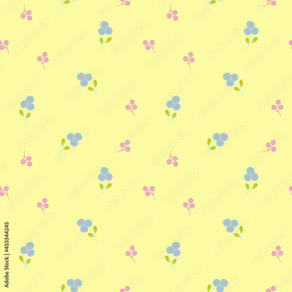 Abstract elegance seamless pattern with floral background. Seamless floral pattern. Flowers and leaves, folk style for textile, wallpaper and wrapping