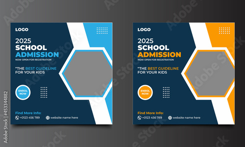 school admission social media post template