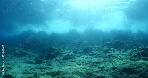 Wallpaper Mural choppy water wavy sea underwater wave hit on rocks and makes foam on the surface of the sea ocean scenery  Torontodigital.ca