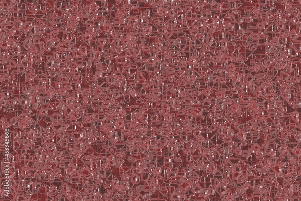 Fototapeta premium artistic red electronic crystalline pattern digital graphics backdrop illustration