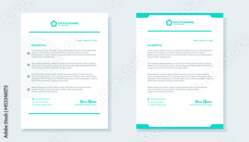 Blue elegant business letterhead template design