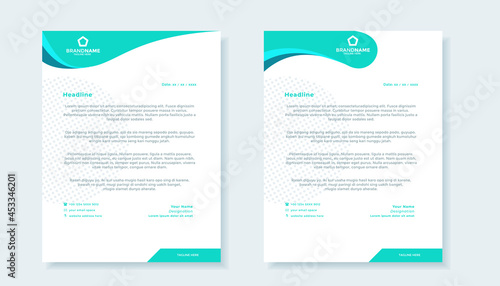 Blue elegant business letterhead template design
