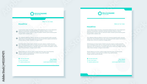 Blue elegant business letterhead template design