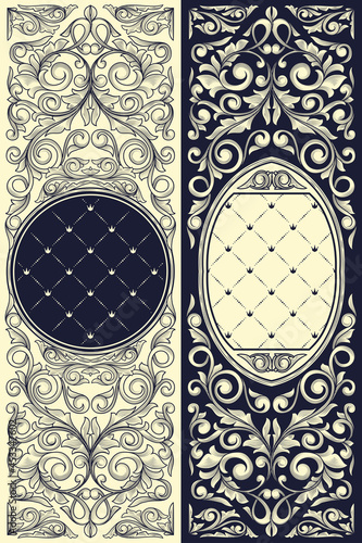 Vintage decorative ornate monochrome design