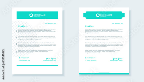 Blue elegant business letterhead template design