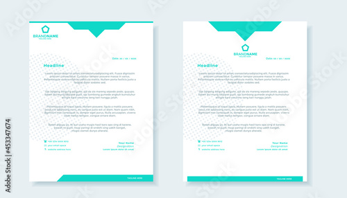 Blue elegant business letterhead template design