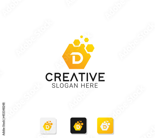 Modern abstract logo with initials letter d