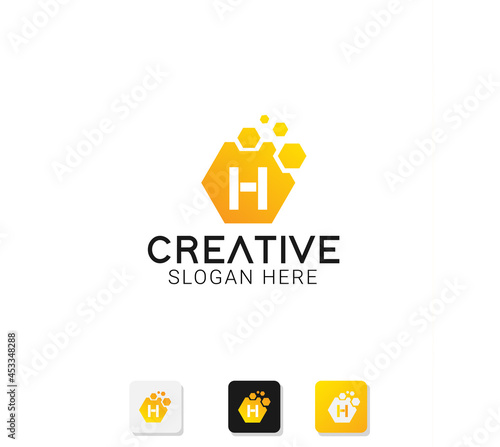 Modern abstract logo with initials letter h