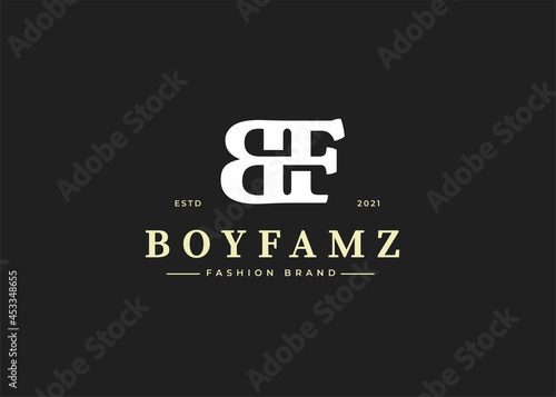 Initial b f letter logo design template, Vector illustrations