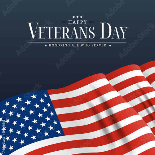 USA Veterans Day Poster. Vector Illustration. EPS10