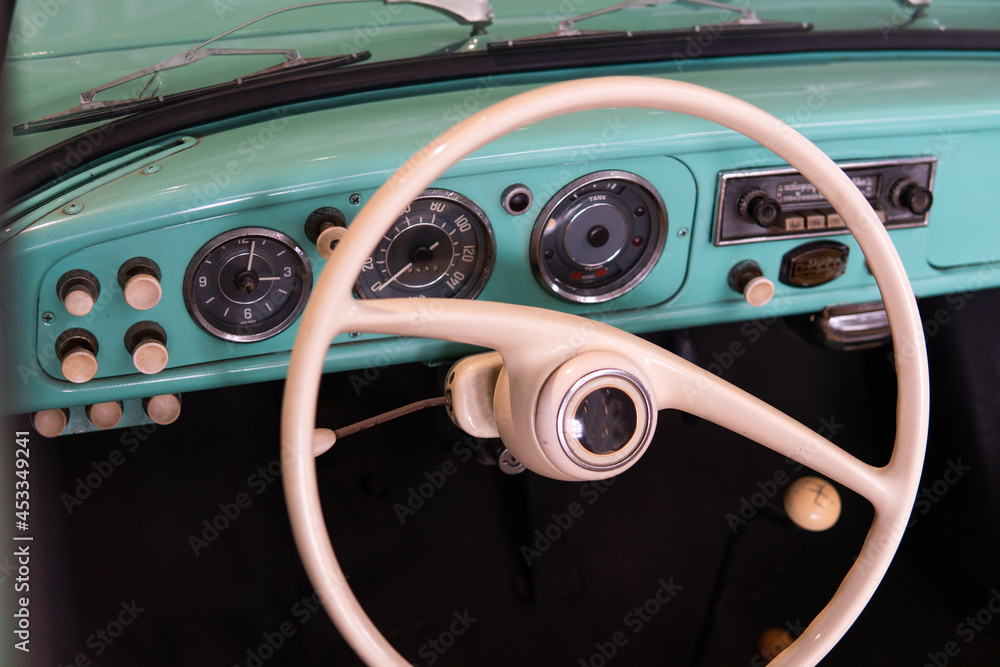 dashboard of a classic car