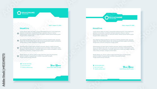 Blue elegant business letterhead template design
