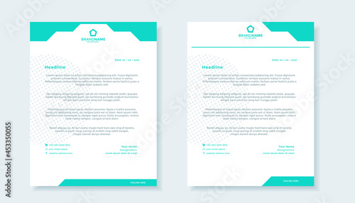 Blue elegant business letterhead template design