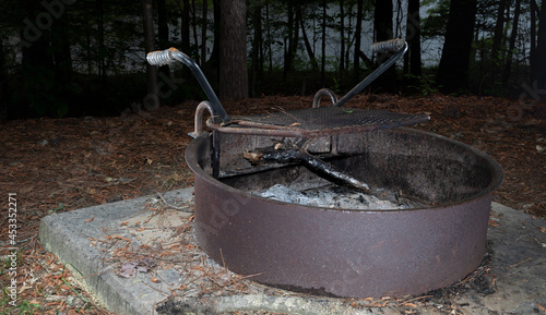 Traditional campground fire ring in North Carolina
