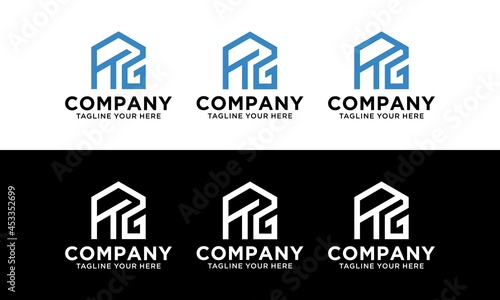 KG initial letter logo for properties real estate company