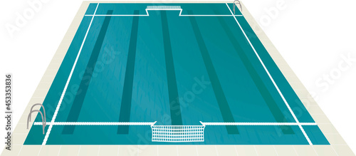 Waterpolo pool field. vector illustration
