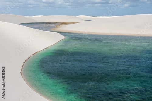 Lencois Maranhenses national park, Brazil. Dunes and lagoons, paradise tourist destination photo