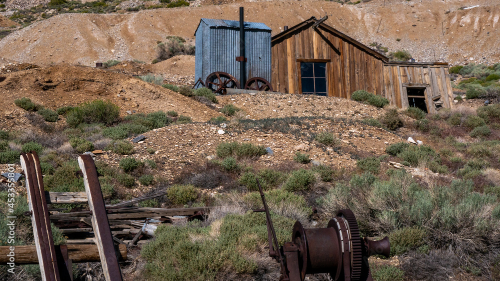 Old Cabin in Cerro Gordo Ghost Town old mining town in the Sierra