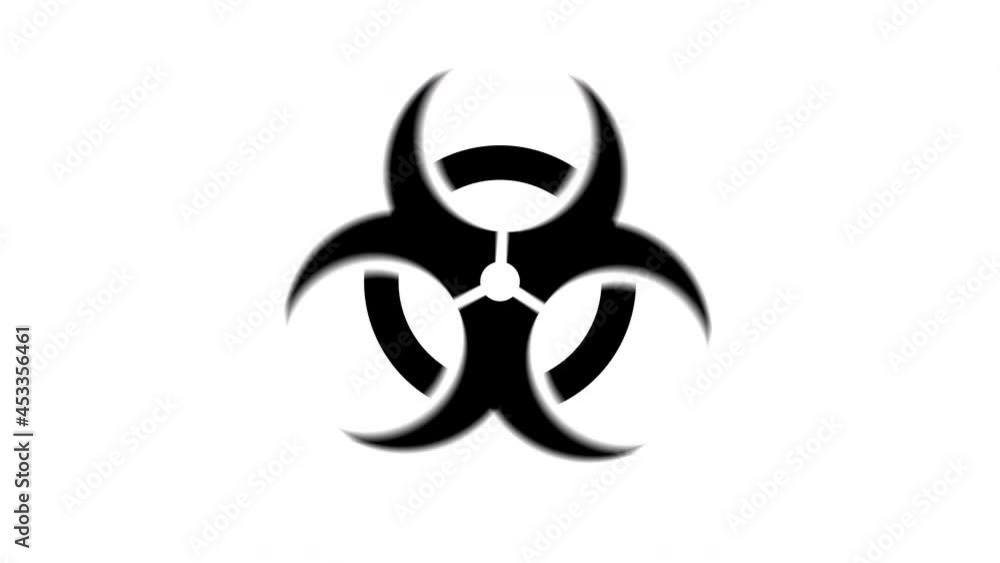 Motion graphic video element. Animated rotation biohazard icon sign. Biological caution quarantine symbol Motion graphic video element. Animated rotation biohazard icon sign. Biological caution quarantine symbol
