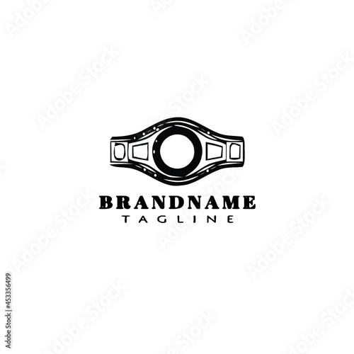 championship belt logo icon design template black isolated vector illustration