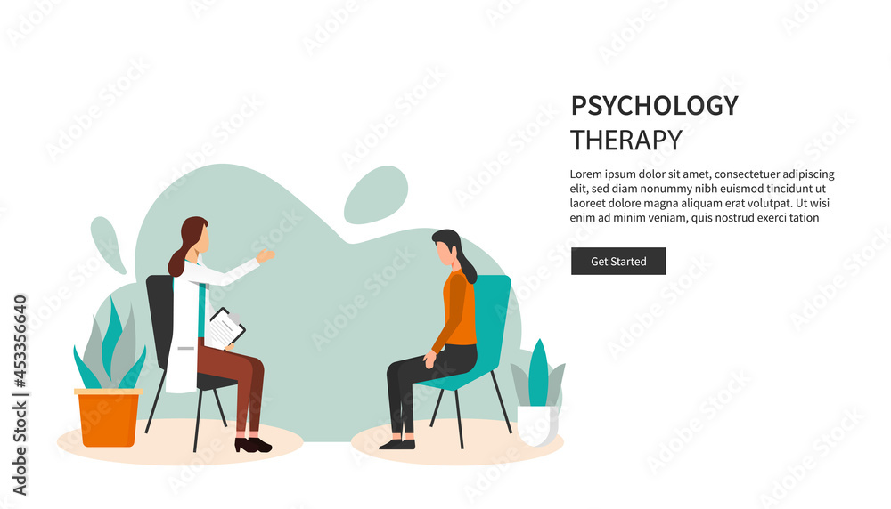 Landing page template of psychology therapy concept. Landing page template of psychology therapy concept.