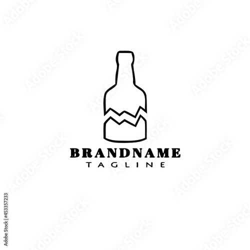 broken bottle cartoon logo icon design template vector illustration