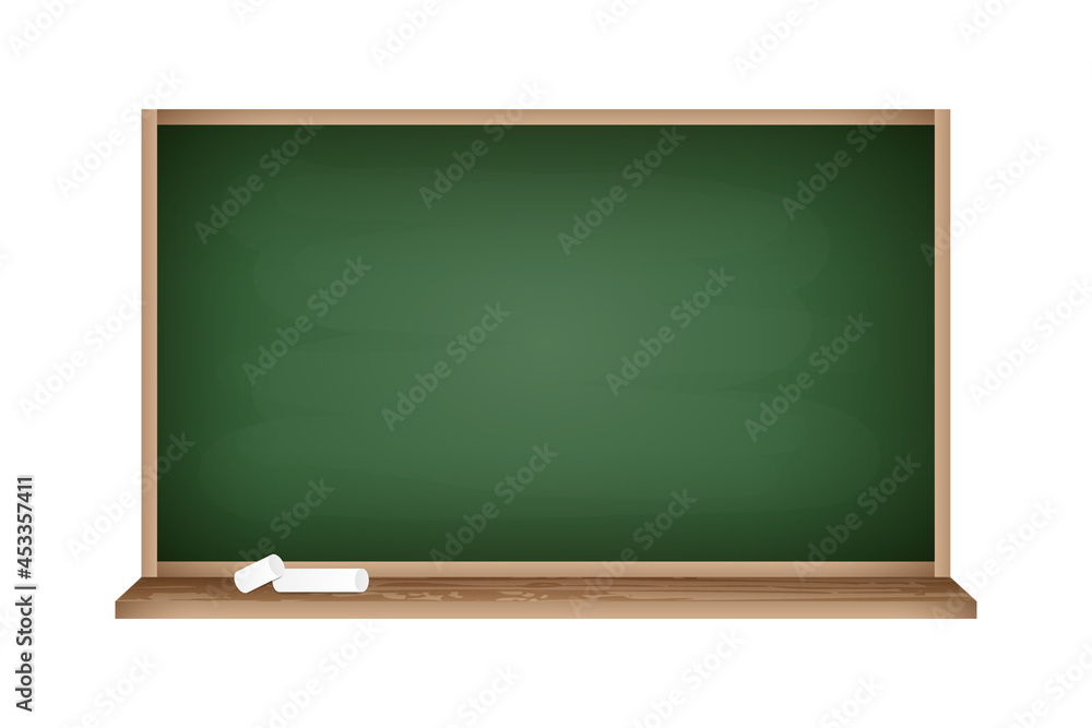 Realistic blackboard with empty green space. Chalkboard with wooden frame and pieces of chalk. Education supplies concept. Realistic blackboard with empty green space. Chalkboard with wooden frame and pieces of chalk. Education supplies concept.