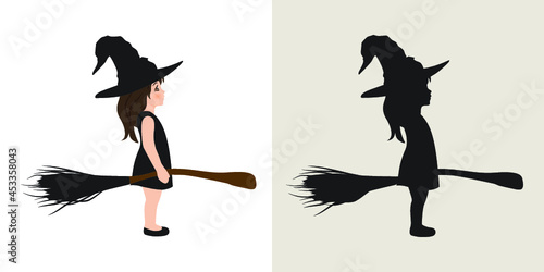 Halloween theme, little witch, vector artwork
