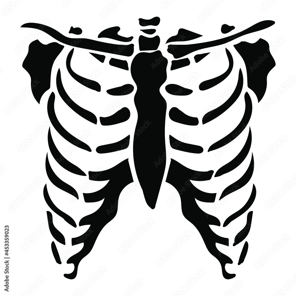 Halloween Stroked Chest With Ribs Sticker 28896481 Vector Art at