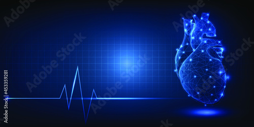 Futuristic health diagnosis online innovation of medical technology.Vector illustrations.