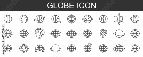 World Icon set. Simple set of globe. Globe Symbol. Globe earth. Global, internet, world, connect. Web buttons. Vector illustration.