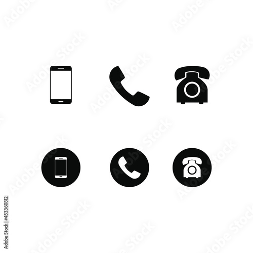 a set of telephone vector illustrations for communication tools icons or symbols