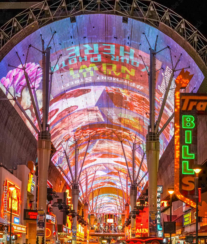 The Fremont Street Experience in Downtown Las Vegas Stock Photo | Adobe ...