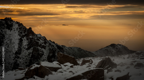 sunset in the mountains