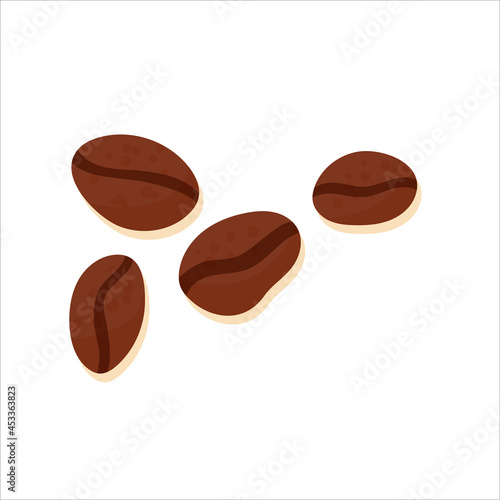 Coffee beans cartoon style. Kitchen utensils. The aesthetics of coffee. Vector illustration isolated on white background.