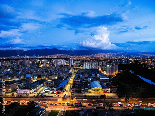 capturing the blue hour in some neighborhood of Bogota Colombia