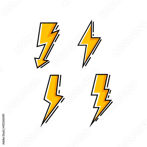 Yellow cartoon lightning design vector